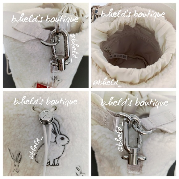lululemon Lunar New Year Crossbody Bucket Bag Fleece Rabbit Plush Embroidery NWT - Picture 12 of 15